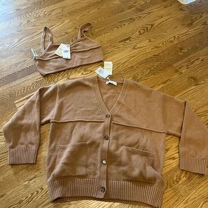 NWT Mango Cardigan (M) and matching Crop Tank (L)